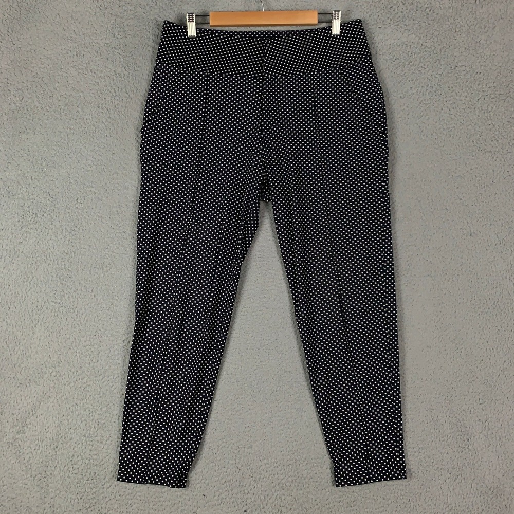 Lululemon Here to There Pant Women's 8 Navy Polka Dot Trouser Crop Ankle Stretch